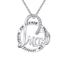 sempre minha mãe presente do dia das mães 2021 cristais de zircão coração mãe colar joias prata 925 esterlina